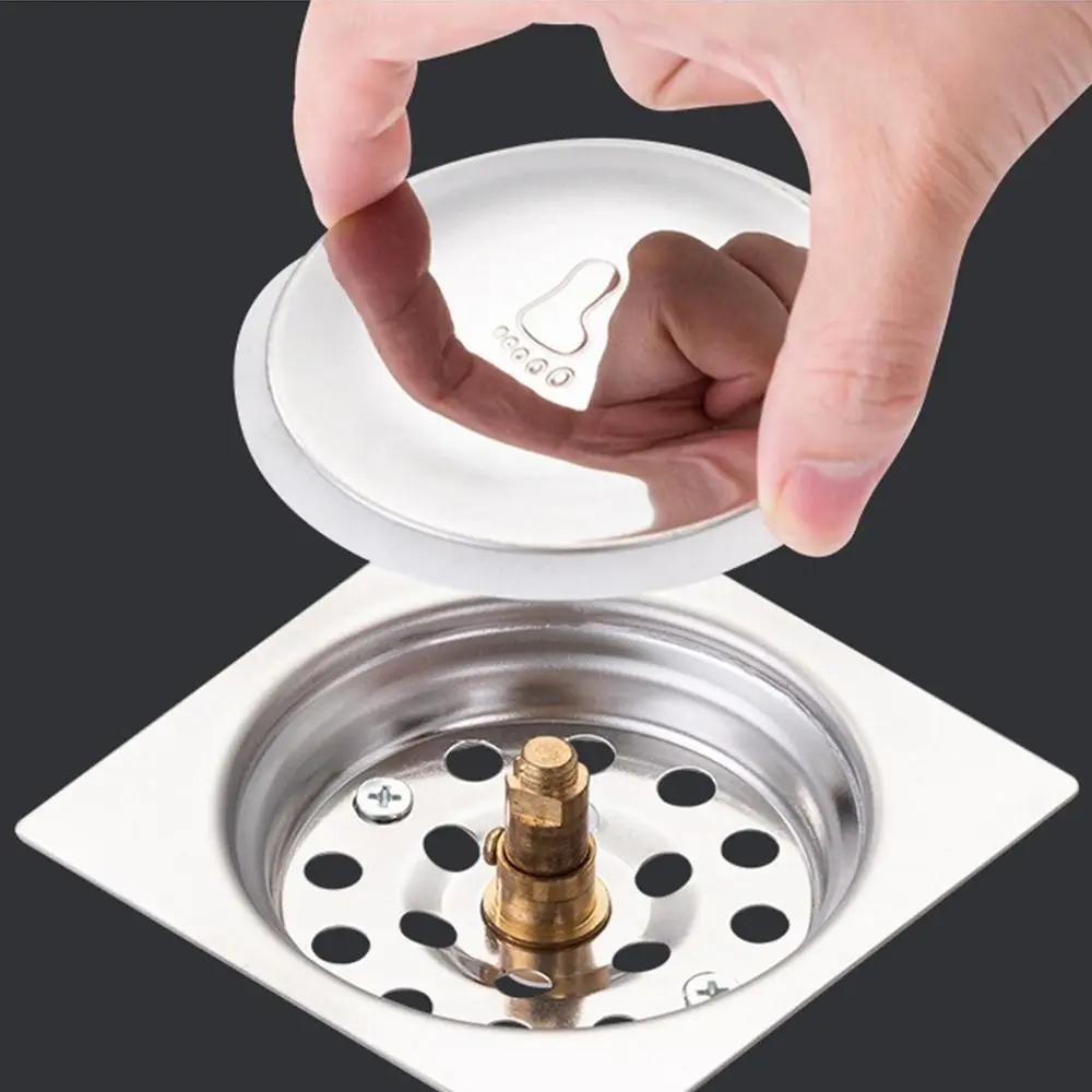 

Creative Stainless Steel Press-Type Floor Drain Pop Up Bounce Square Shower Foot Floor Drain Removable Anti-odor Drain Filter