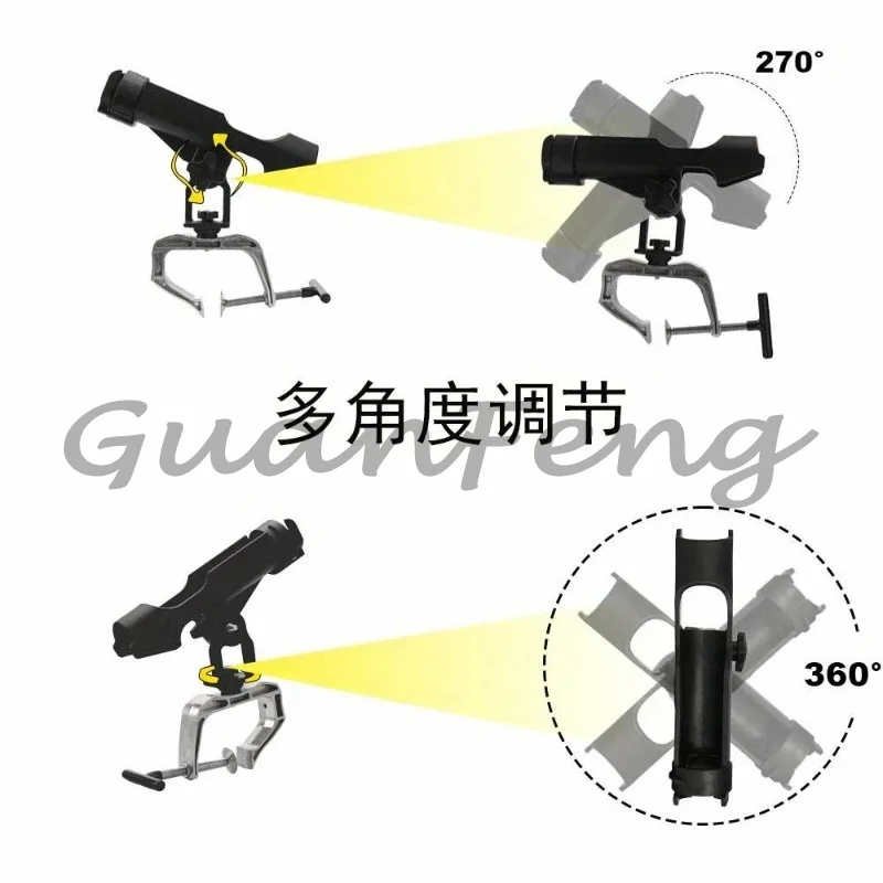 Adjustable Boat Fishing Rod Holder - Universal Rail Mount for Raft/Yacht, Heavy Duty Marine-Grade Aluminum Anti-Rust Design