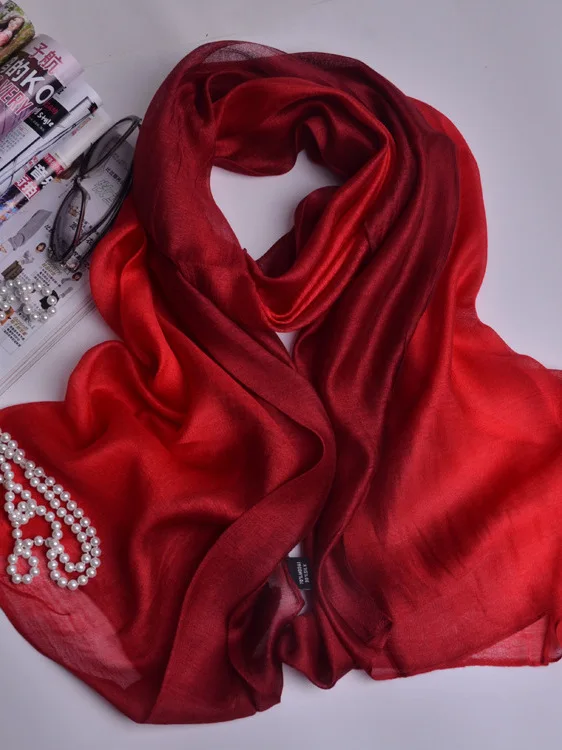 Multifunctionele Vrouwen Gradiënt Zijde Satijn Haar Sjaal Mode Halsdoek Vrouwelijke Haarbanden Hoofdband Haar Ornament Vrouwelijke Tas Sjaals