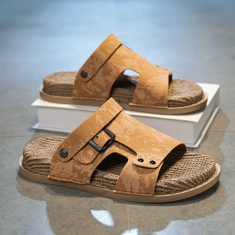 Outdoor Sports Leisure - Herren-Slipper, lässige Sandalen, Sommer, atmungsaktiv, rutschfest,