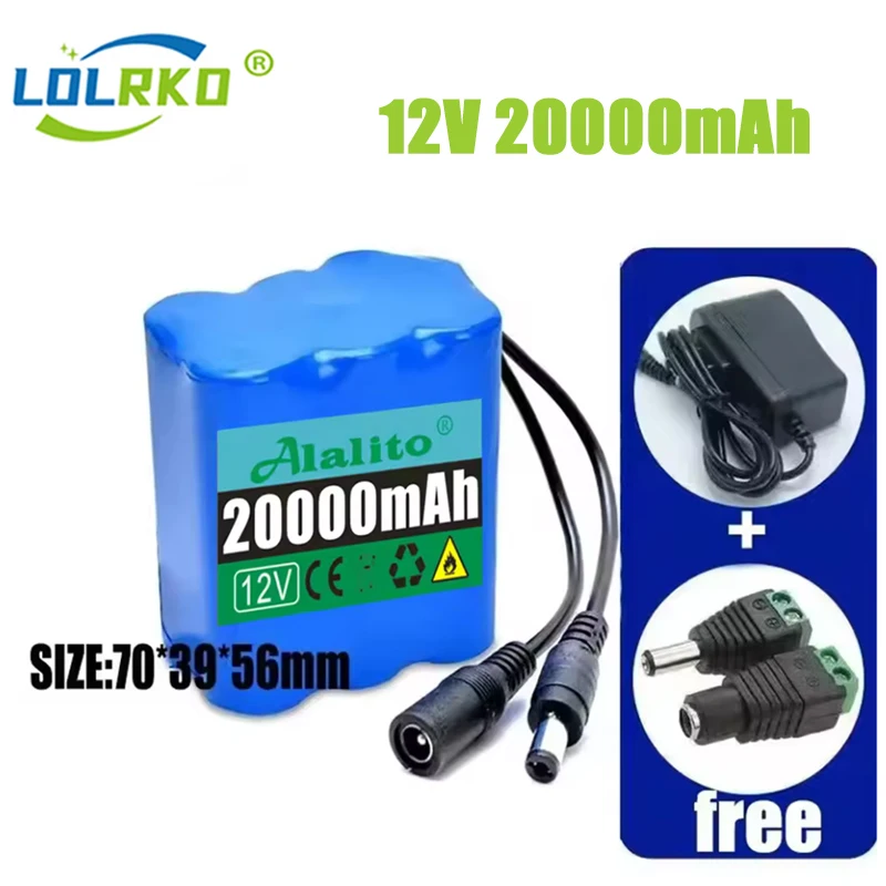 12V 50Ah 3s5p battery pack 18650 lithium ion 12V 20Ah-50Ah DC12.6V super large capacity rechargeable battery with BMS + charger