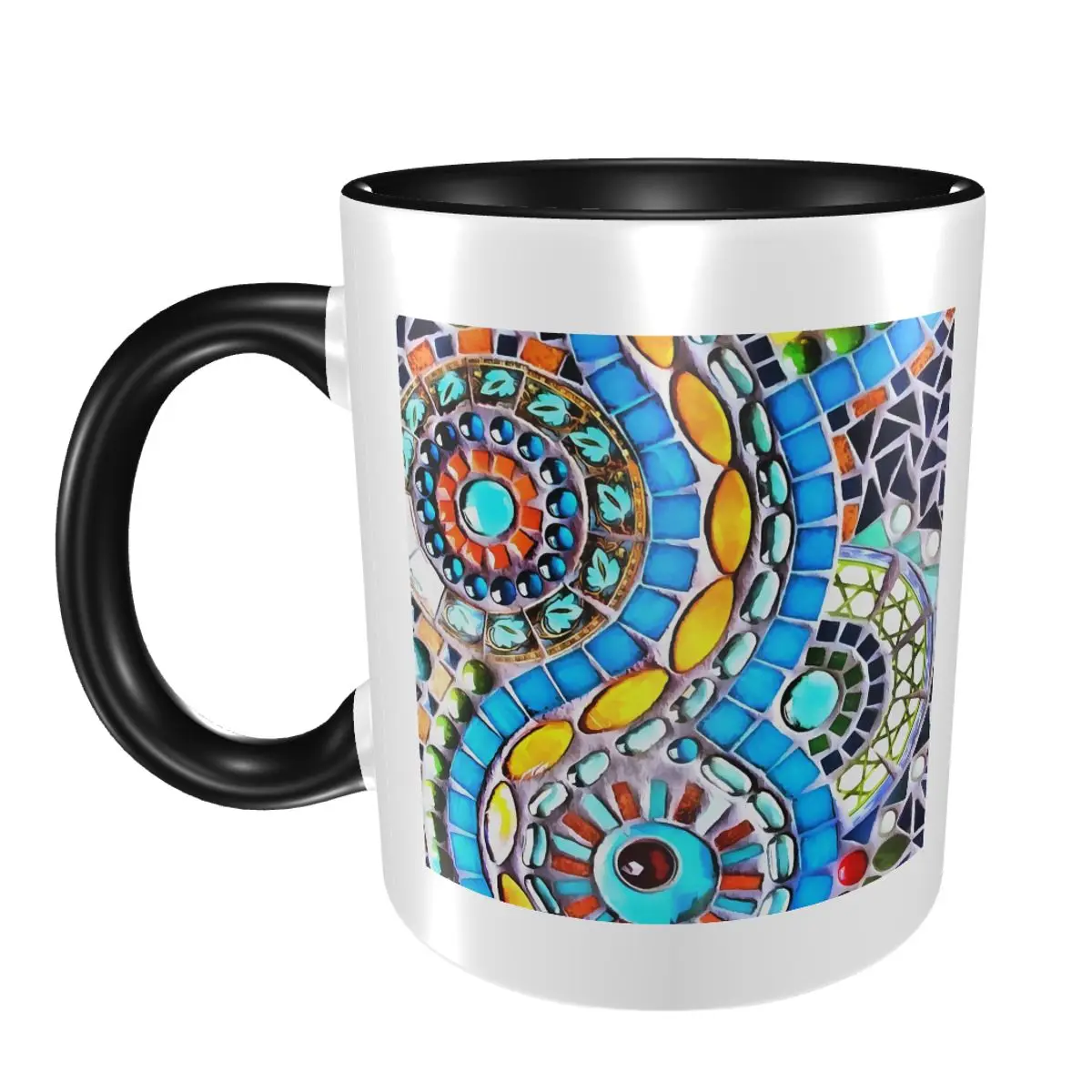 Gaudi Barselona Mosaic Mug Funny Ceramic Coffee Cups Tea Mugs Milk Cup Drinkware Gift for Woman Man
