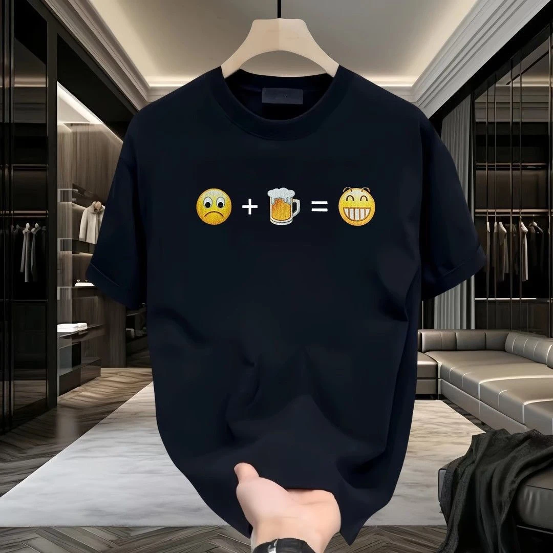 Camiseta Manches Courtes Imprimé De Marque Américaine, Nouvel Été, Décontracté, Versátil, Pur Coton, Col Rond