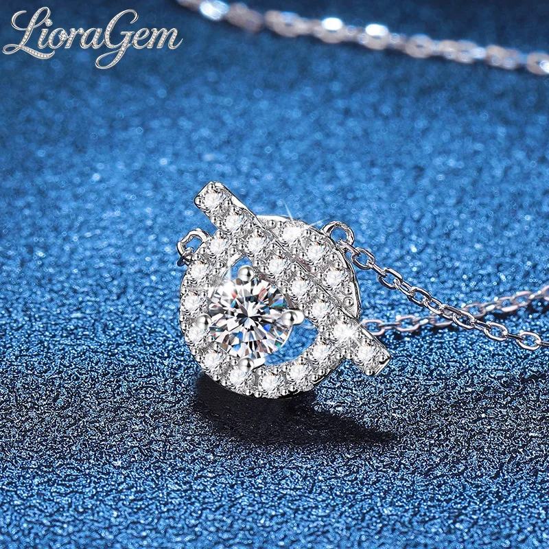 LioraGem Classic Little Q Pig Nose Diamond-Studded Pendant, D-Color 1-Carat Moissanite Necklace Platinum PT950 Stamp