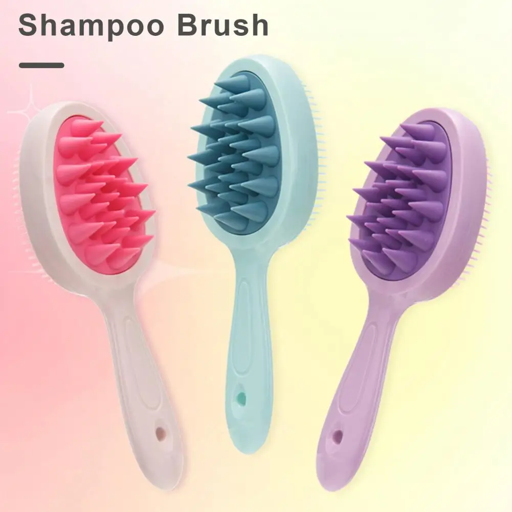 Women Shampoo Brush Two-sided Hair Comb Long Handle Double-sided Toothed Shampoo Brush for Scalp Massage Hair Detangling Tool