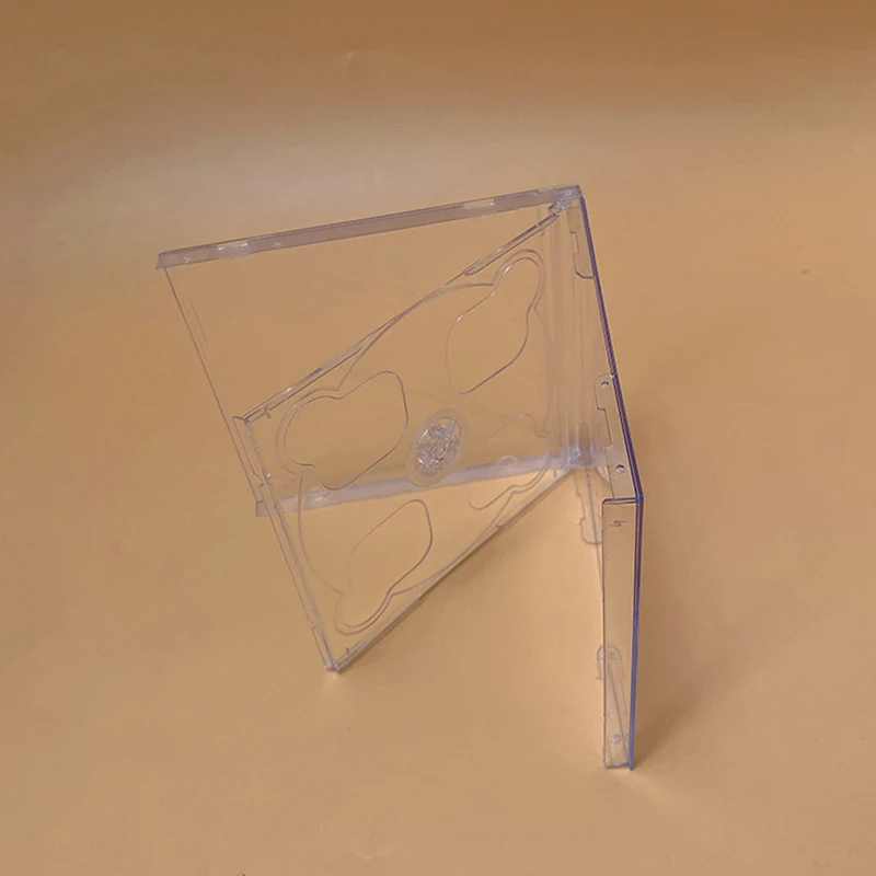 1PC Square Transparent Bottom CD Box Empty CD Case PP Plastic Milky Transparent CD Case CD Case Capacity 2 Discs
