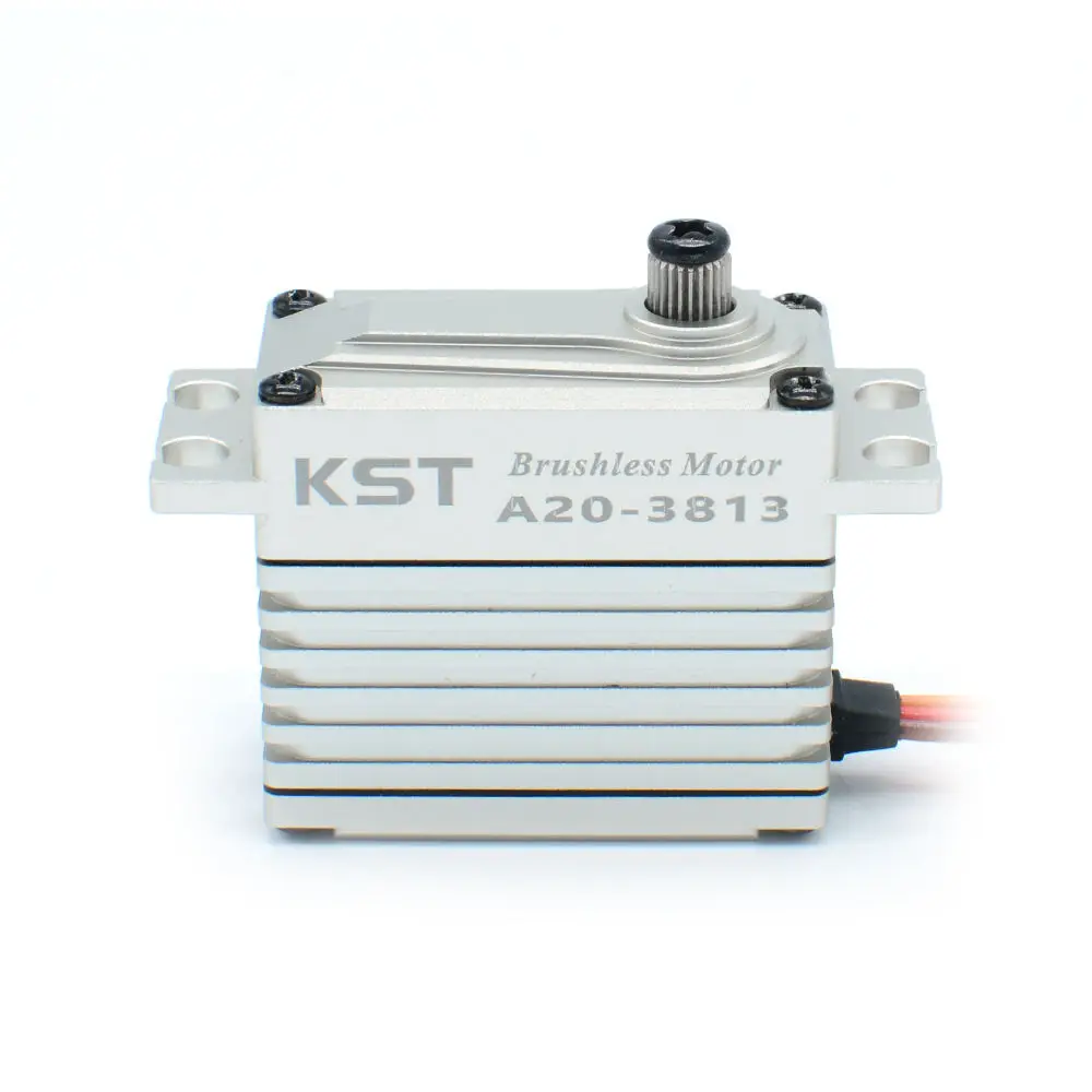 Serwo cyfrowe bezszczotkowe KST A20-3813, wysokie ciśnienie, przekładnia ze stali fosforowo-brązowej hartowanej, 0,12 s, moment obrotowy 43 kg do modeli RC
