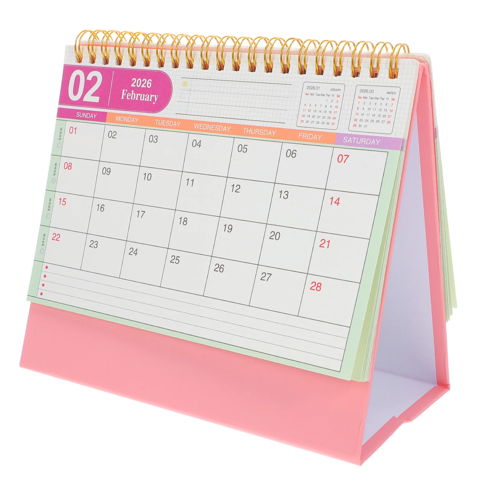 

2025-2026 Small Desk Calendar Standing Flip Format Space-Saving Modern Design for Home Office Wall Table Top Display