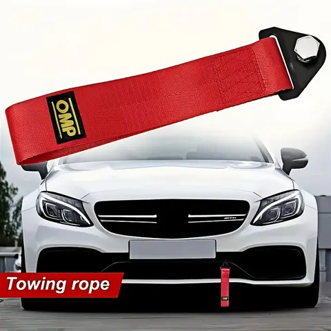 Corda da traino in nylon per auto ad alta resistenza Cinghia universale per occhi da traino con compatibilità del rimorchio del paraurti Decorazione esterna dell'auto con viti