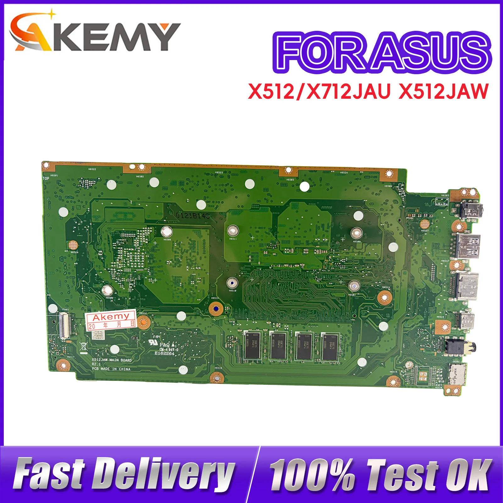 X512JA Laptop Motherboard For ASUS V5000J A512J S512J F512J X512JP X512JF X512J X512JAU X512JAW Mainboard With 10th Gen I3 i5 i7