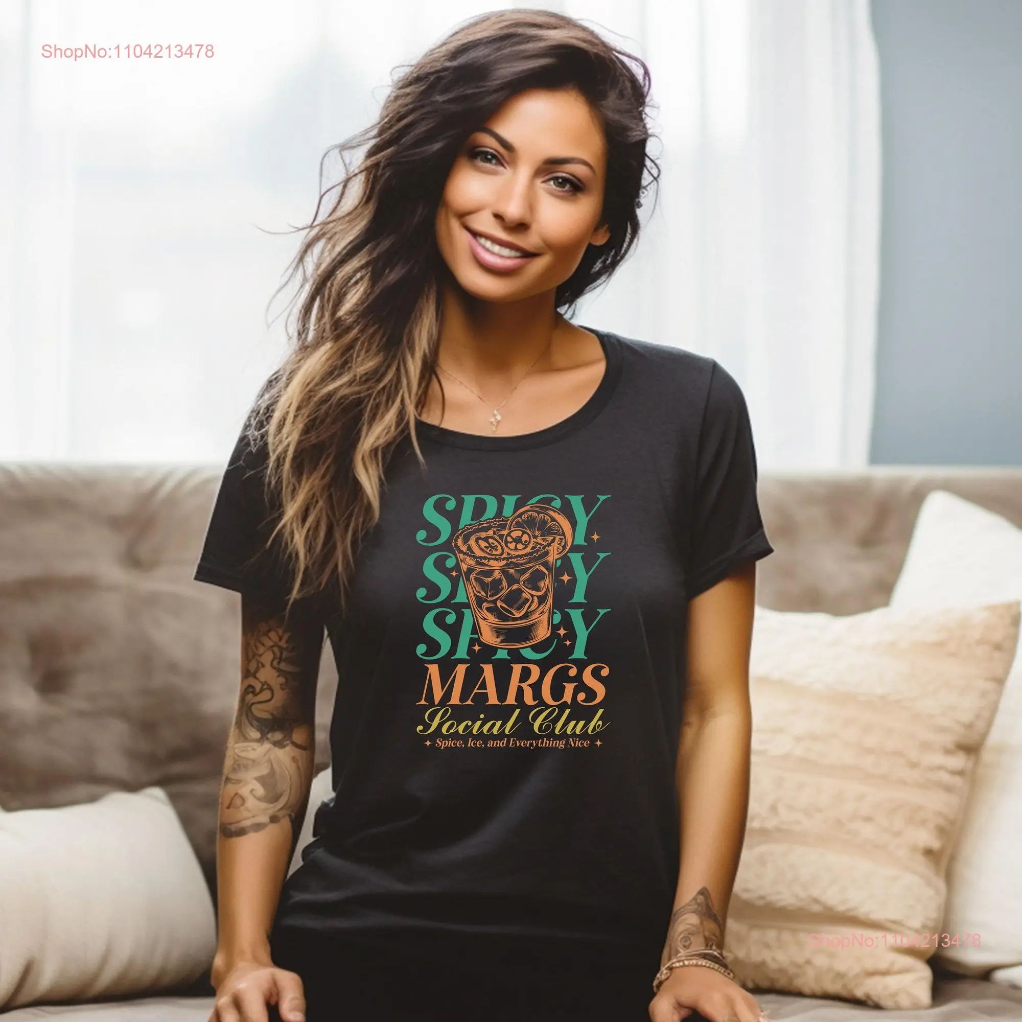 Spicy Marg T Shirt Bartender Cocktail Tequila Drinking Top Margarita Group Lover Night Oversized long or short sleeves