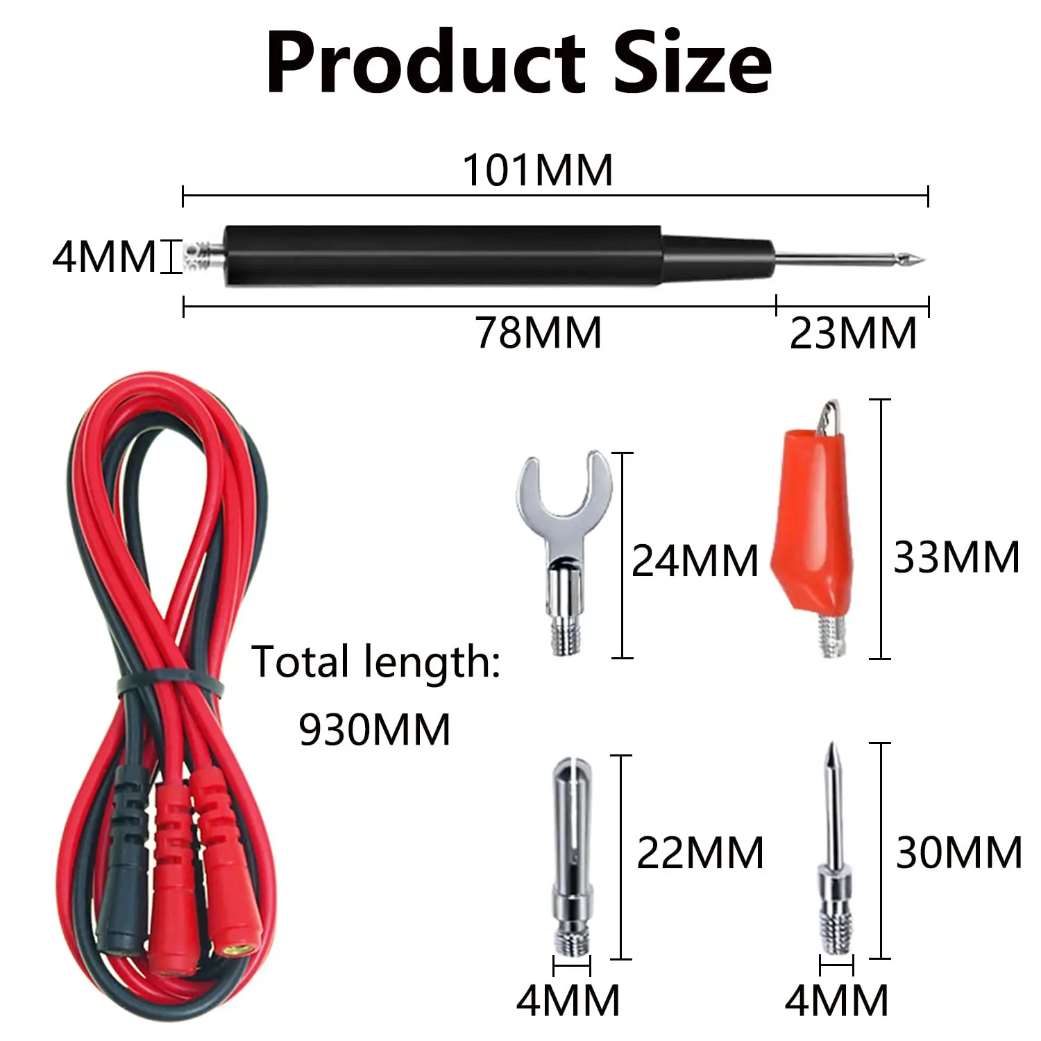 16pcs Multimeter Test Leads Kit Replacement Test Wire Set  Alligator Clips Banana Plugs Test Probes Banana Plugs for Multimeter