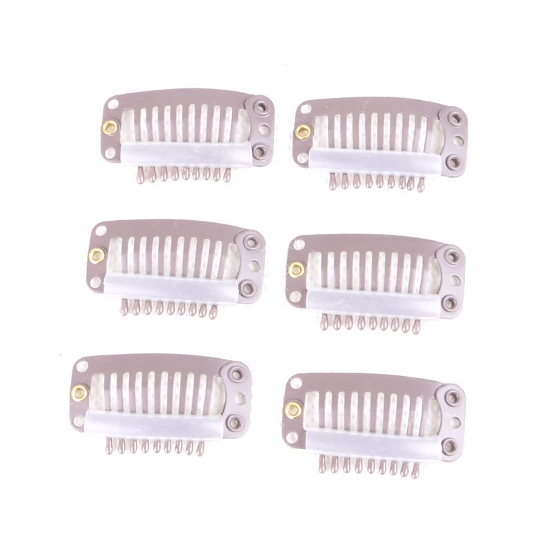 500 أجزاء/وحدة 3.2 سنتيمتر 9 الأسنان وصلات شعر أدوات شعر مستعار سيليكون المفاجئة كليب ل وصلات شعر/I شكل شعر مستعار كليب 6 ألوان