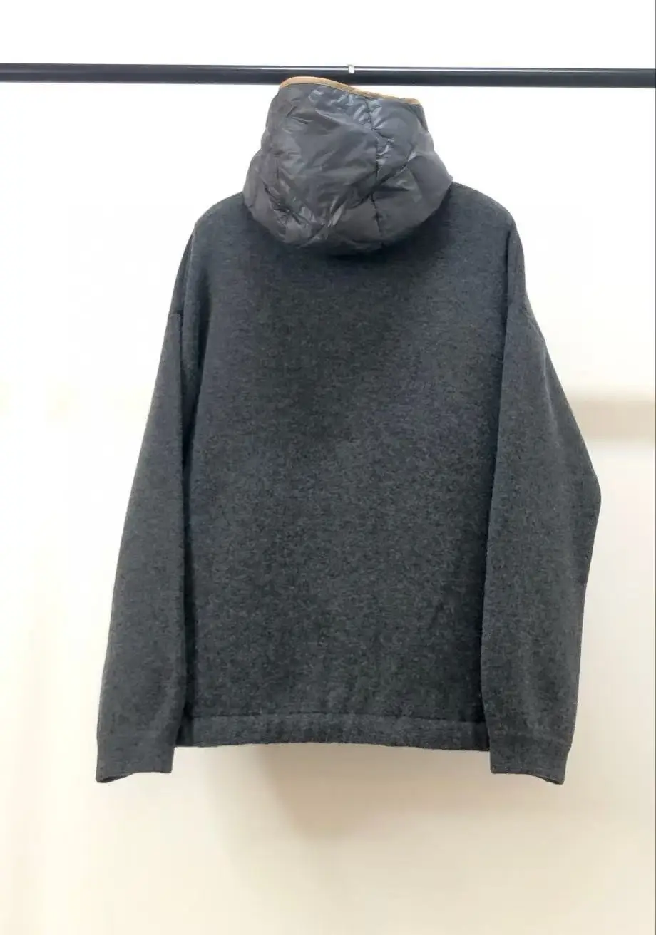 겨울 신상 후드 다운 베스트 투피스 구스다운 따뜻한 두꺼운 캐시미어 울 여성 코트