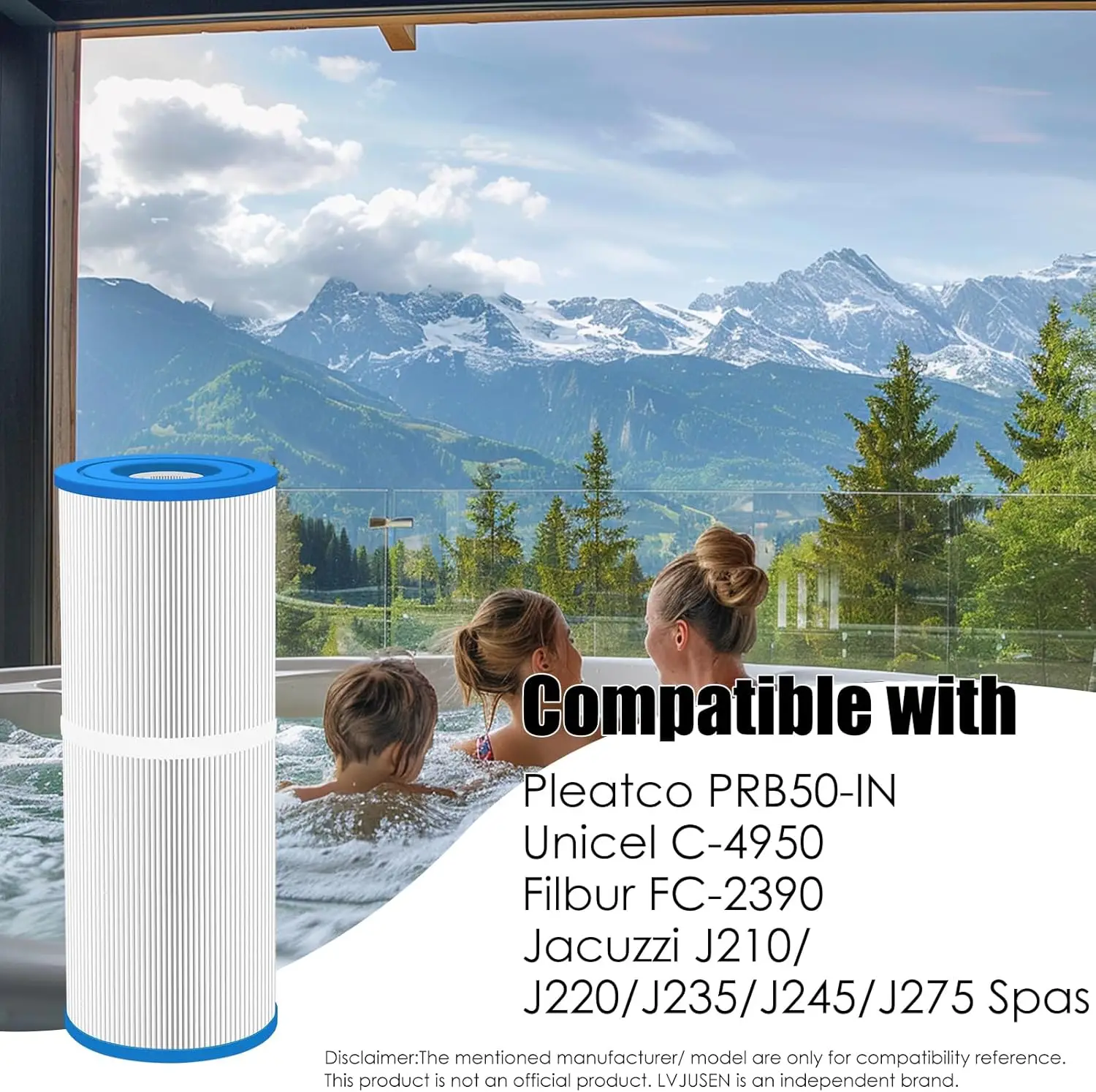 Filtros de spa C-4950, reemplaza a Pleatco PRB50-IN, Filbur FC-2390, 03FIL1600, 373045, compatibles con Jacuzzi J210/J220/J235