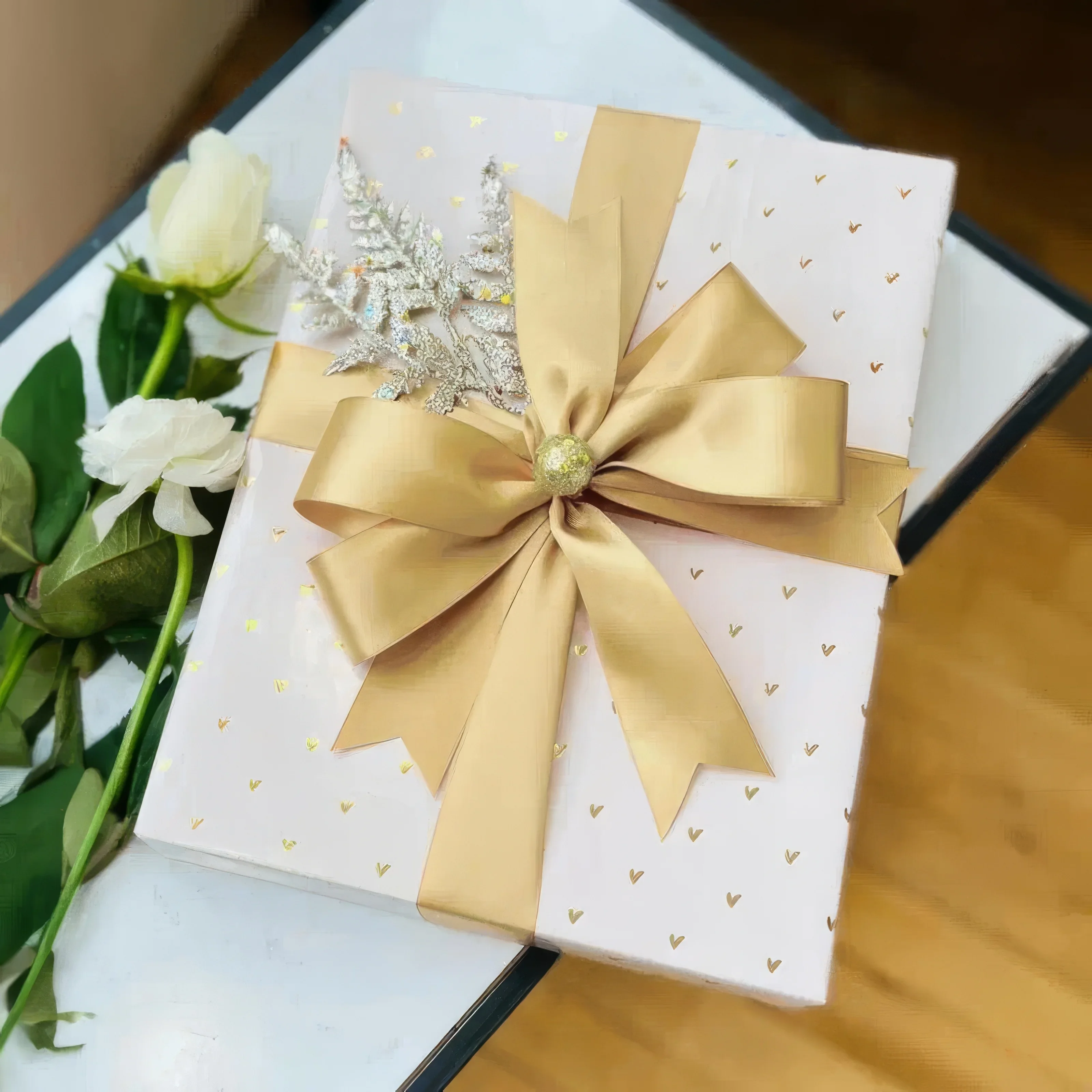 1 Gold Ribbon, Elegant Gift Packaging, Party Decoration Ribbon, Suitable for Birthday Party Decoration, Chair Straps - Detail 1