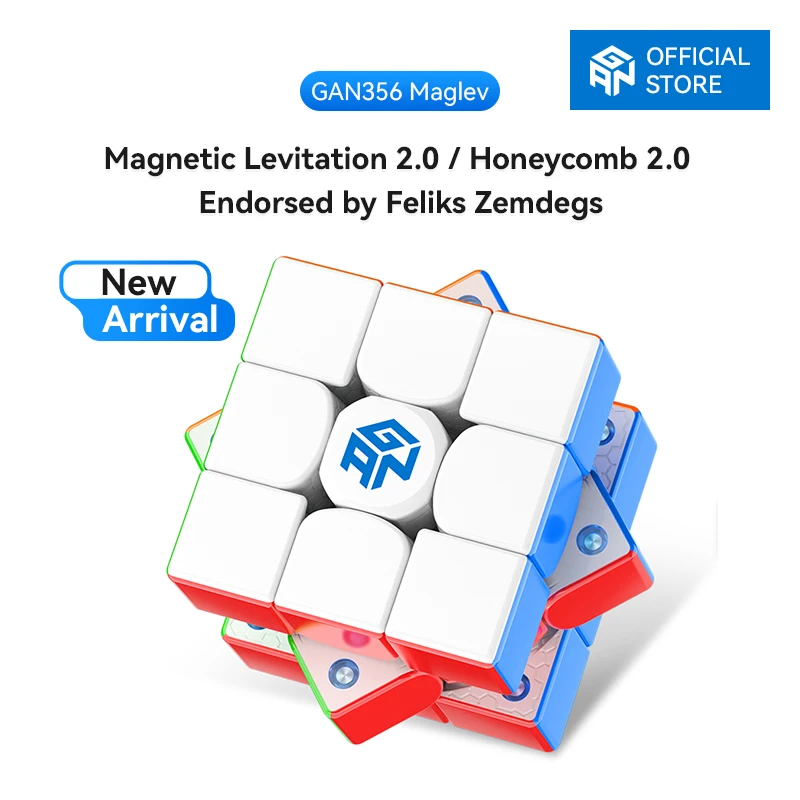 【New Arrival】GAN356 Maglev 3x3 Magnetic Speed Cube Stickerless Magic Cubes Fast Smooth Puzzle Toys For Kids Adults