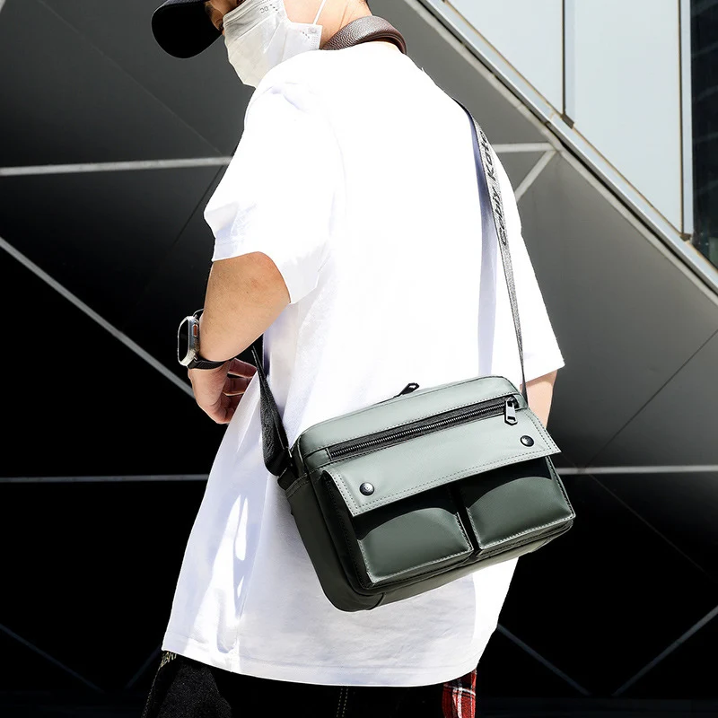 Men Crossbody Bag Large Capacity Multi-pocket Pack Work Commuter Bags Waterproof Shoulder Packs Wear-resistant Travel Package