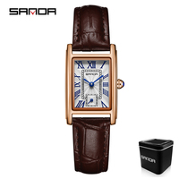 SANDA 1116 Hot Sale Women's Wristwatch Alloy Fashion Elegant Compact Quartz Ladies Rose Gold Wrist Watch Waterproof 3ATM Steel