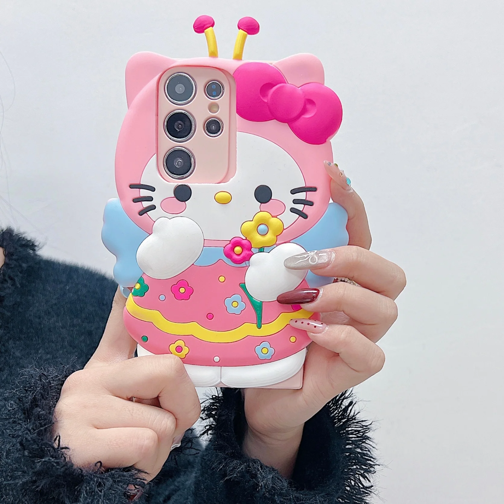 Funda de Teléfono 3D con Diseño de Hello Kitty para Samsung Galaxy S20 S21 S22 S23 S24 S25 S26 Plus Ultra FE A53 A57 A15 A16