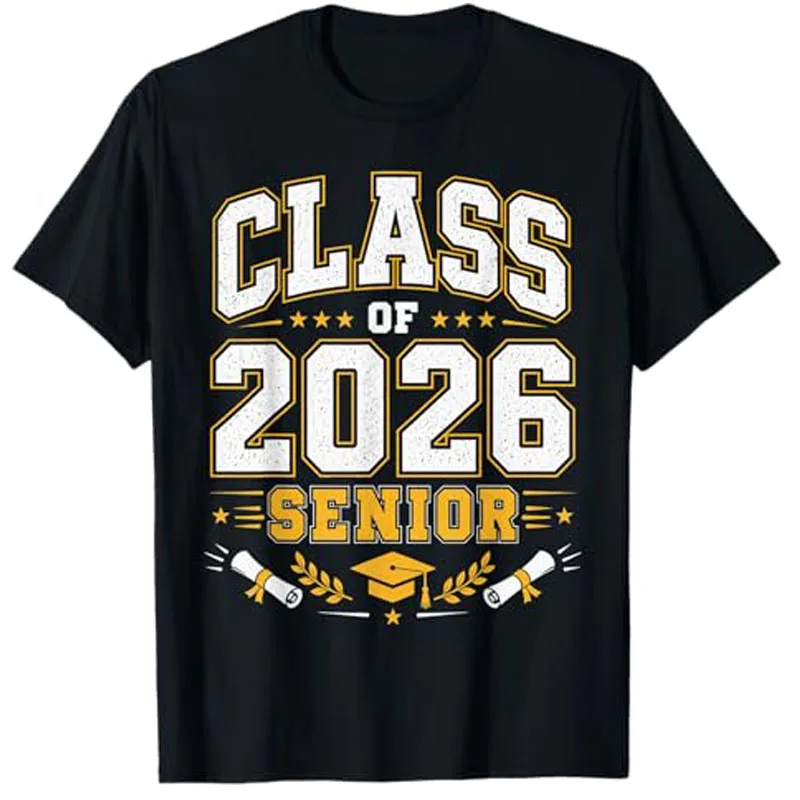 Klasse 2026 Abschluss-T-Shirt für Senioren 2026, Y2k-Absolventen-Geschenk, Familien-Matching-Outfit, Sommermode, Kurzarm – Detail 3
