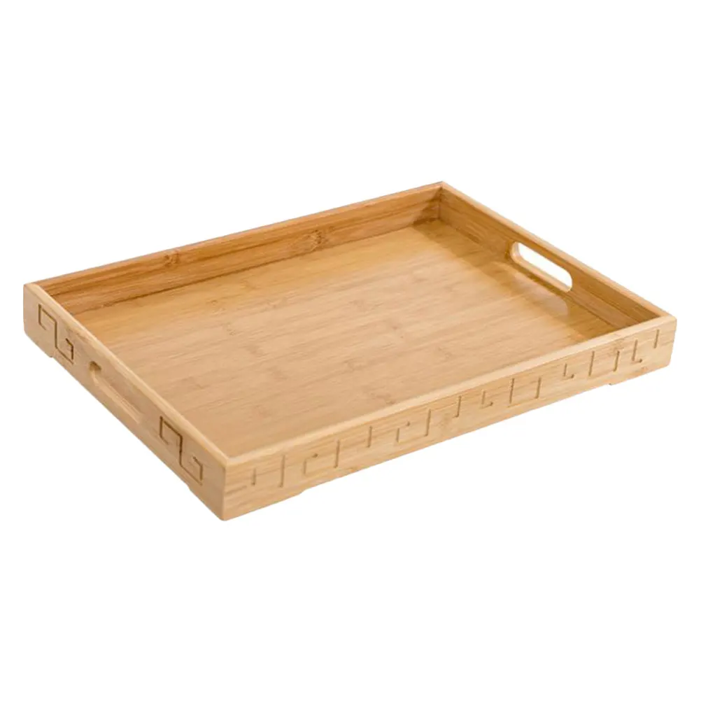 

Bamboo Tray Insulated Eco Friendly Long Lasting Smooth Surface Easy Washing Practical Rectangular Food Serving Home Fruit Trays