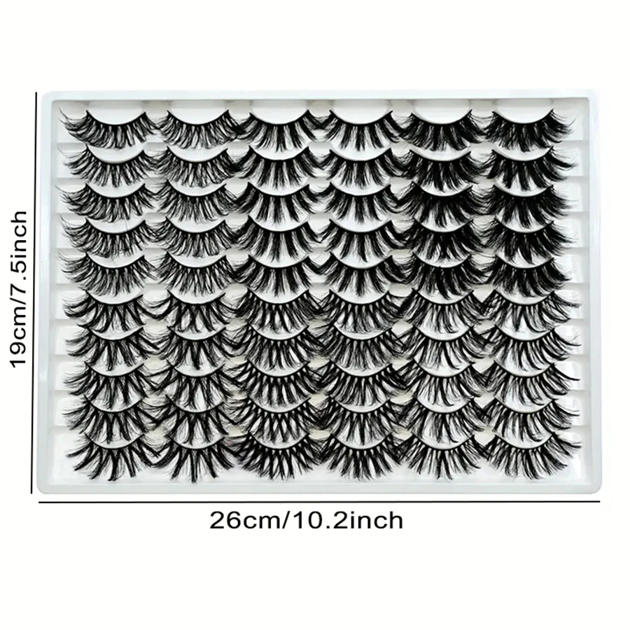 手作りふわふわ2cm厚つけまつげ - 30ペア、フルつけまつげ、6種類のミックススタイル