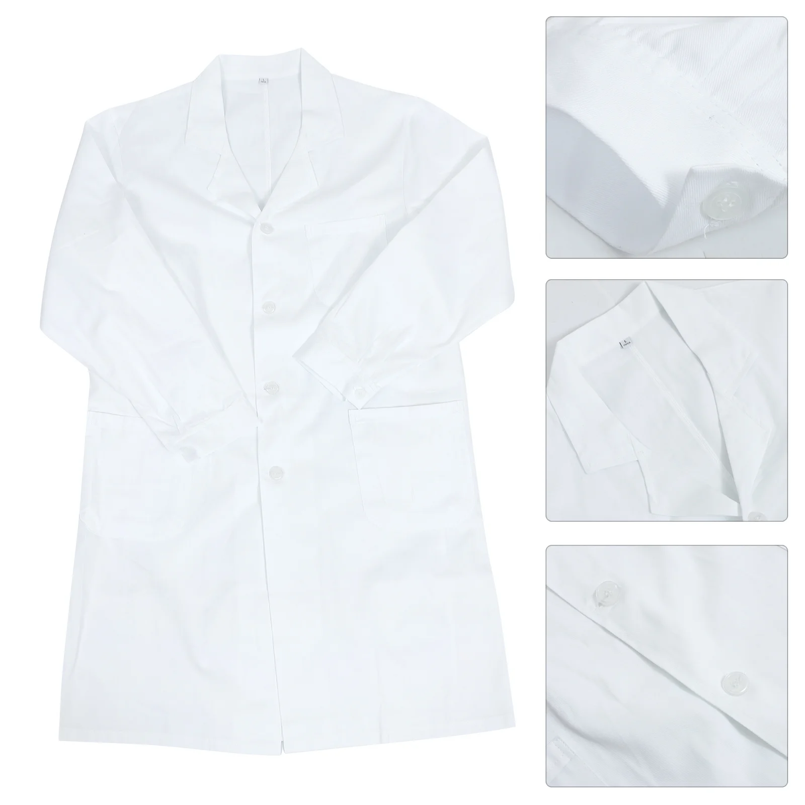 

Лабораторное белое пальто с длинными рукавами, хлопковое дышащее удобное медицинское пальто с карманами, лабораторная белая униформа