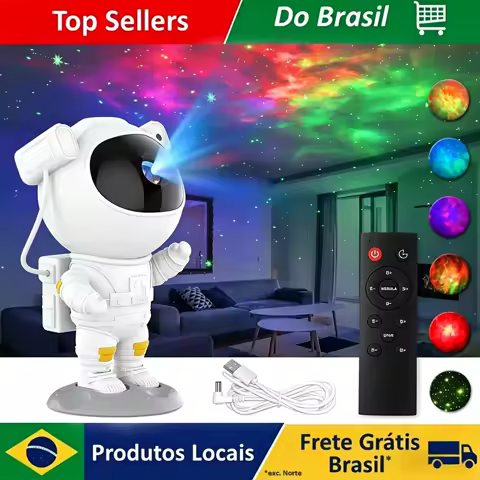 Projetor de Luz Noturna Galáxia Astronauta com Nebulosa e Estrelas, Controle Remoto, para Quarto, Presente, Decoração de Feriados