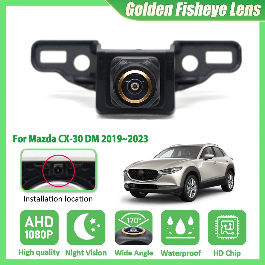 Fisheye lens AHD HD CCD CVBS 1080P 170° Car LOGO Parking Front View Camera For Mazda CX-30 CX 30 CX30 DM 2019 2020 2021 2022 202