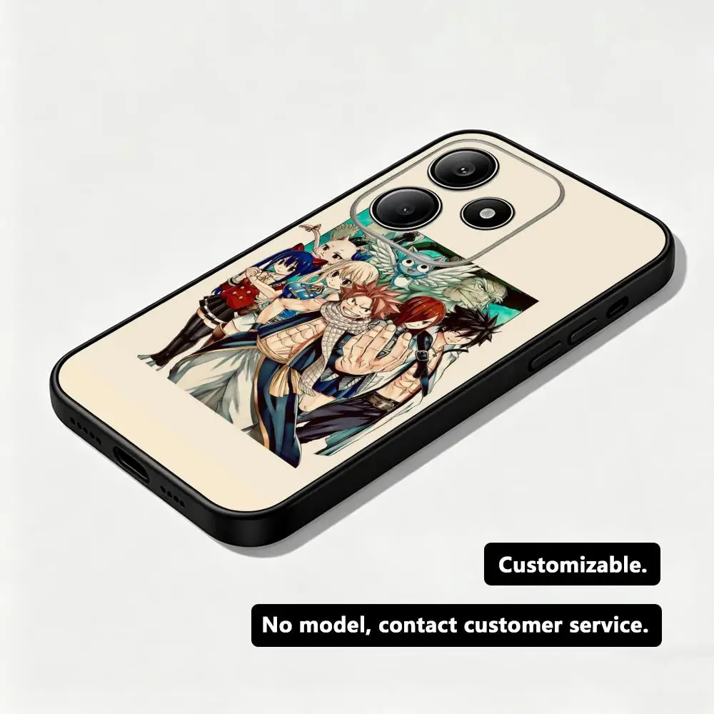 Funda de Teléfono con Diseño de Anime F-FAIRY TAIL, Popular, para Xiaomi Redmi Note 14 13 12 11 Pro Plus S 5G 14C A3, Funda Protectora Negra Suave
