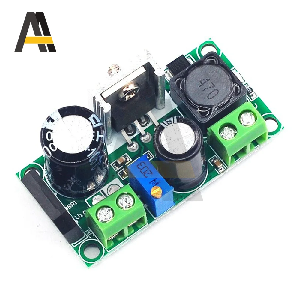 AC/DC-DC Step-down Power Supply Module AC5V-30V/DC5V-50V to DC3.3V-33V Adjustable Regulated Power Board Low Pressure LM2596HV