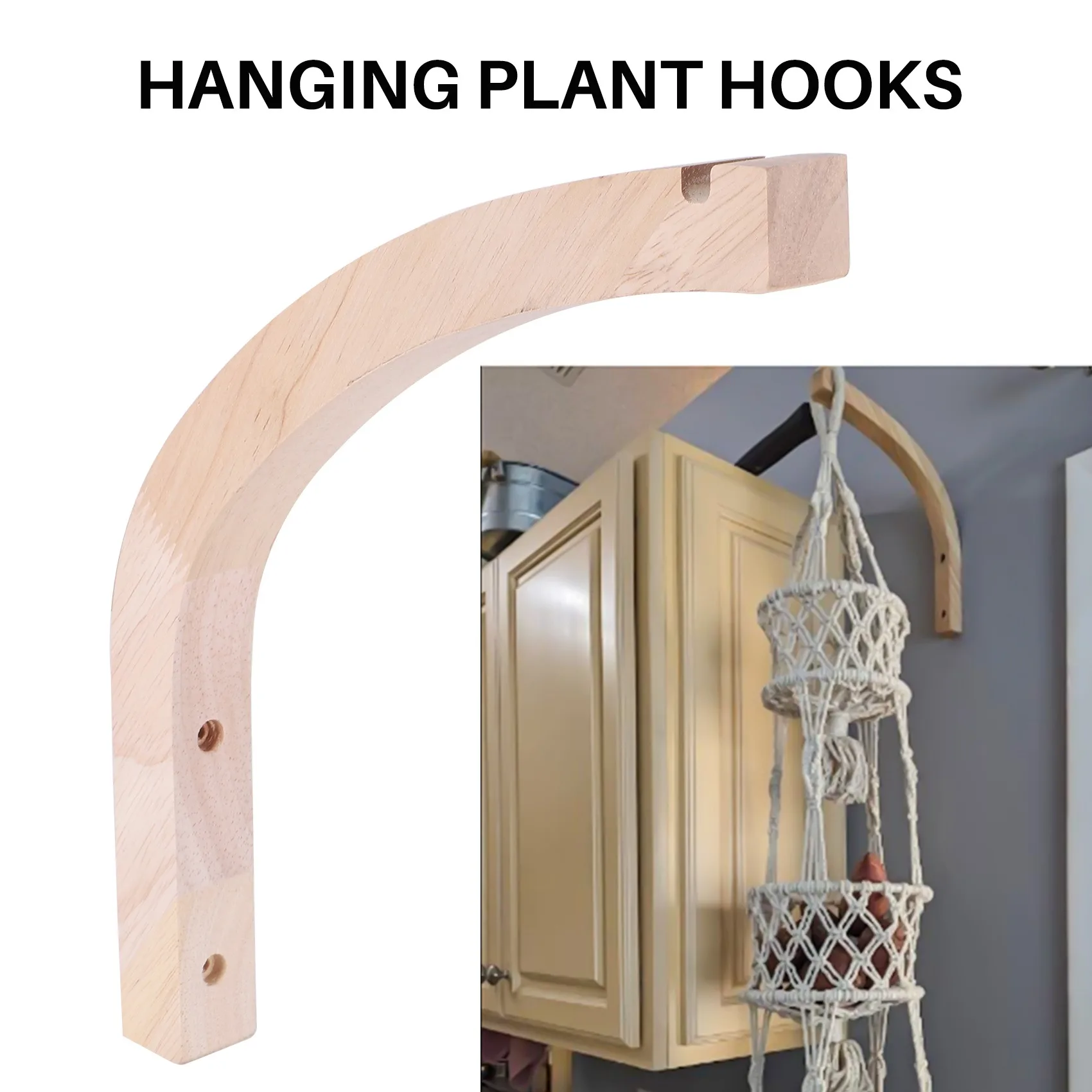 Wall Mounted Hanging Plant Hooks, Cesta Ganchos para Lanternas, Plantas de Interior, Cabide, 4pcs
