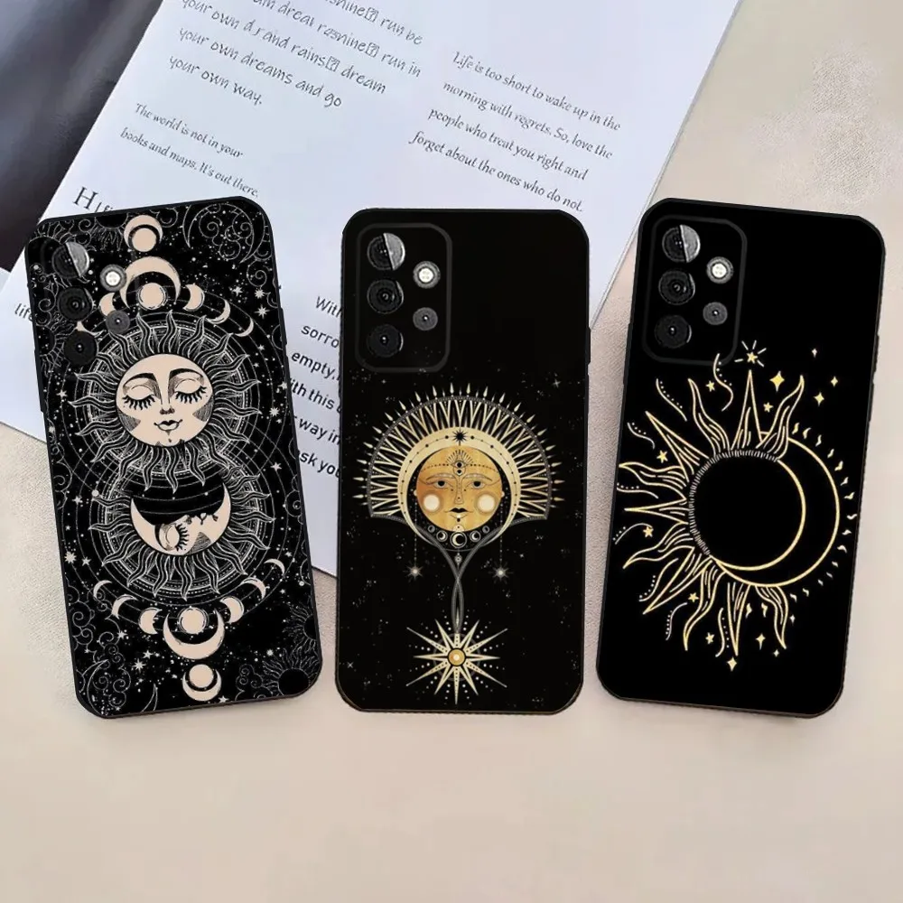 Suns Moons Clouds Astrological  Phone Case For Samsung Galaxy A13,21s,22,31,32,52,53,71,80,91 Soft Black Cover