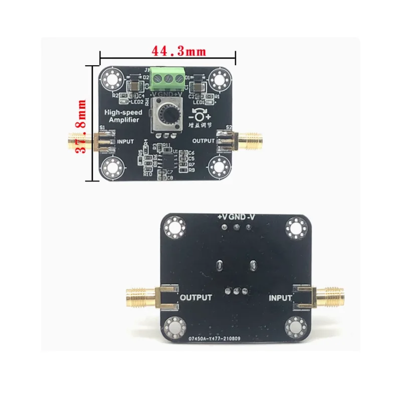 OPA690 amplification module, low-noise broadband voltage feedback operational amplifier, adjustable multiplier, can follow