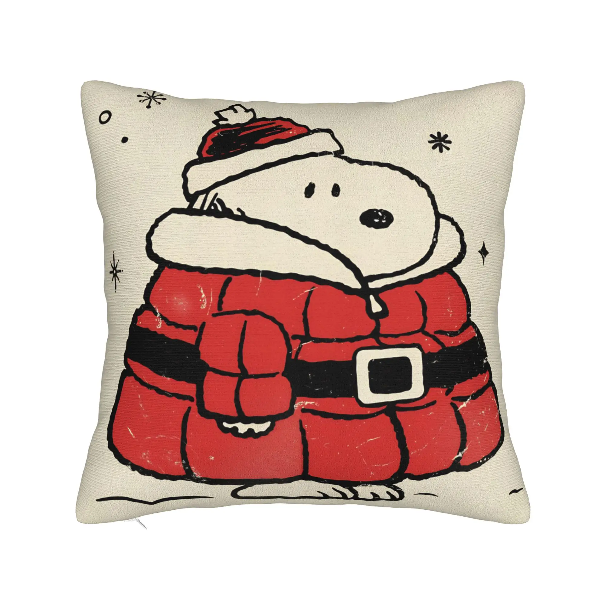 S-Snoopys Xmas Christmas Kawaii Santa Square Pillow Case  Cushion Covers Custom Decor Throw Pillow Case Cover for Home 18