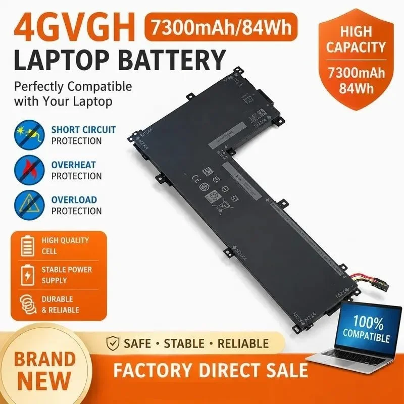 [NEW] 11.4V 84Wh 4GVGH for RRCGW Laptop Battery for Precision 5510 for XPS 15 9550 High-Capacity Li-ion Power