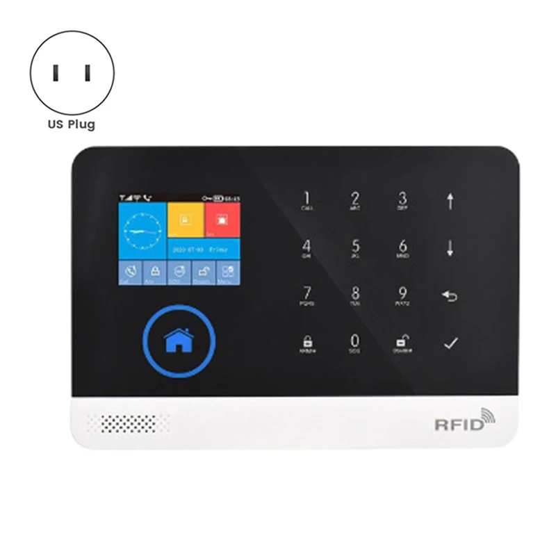 ABSJ-sistema de alarma para seguridad antirrobo en el hogar, 433Mhz, WIFI + alarma GSM, inalámbrico, Wifi, aplicación inteligente Tuya, funciona con enchufe estadounidense