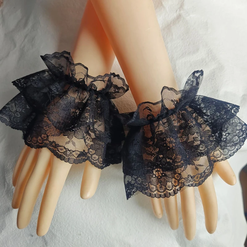 

Manicure Photo background Lace Flower Hand Sleeves Short Wrist Ornament Sweet Ruffle Detachable Nail Photography Cuffs