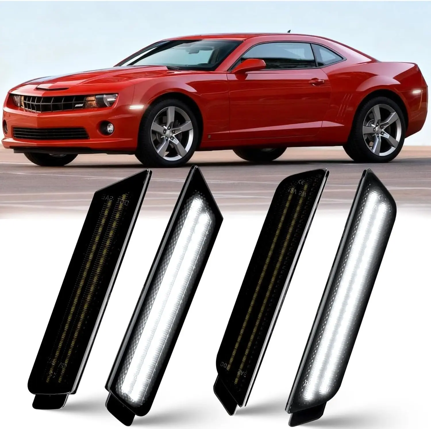 

Автомобильные передние и задние светодиодные фонари для бампера и крыльев, сигнальные огни для Chevrolet Camaro 2010-2015, белые боковые габаритные огни