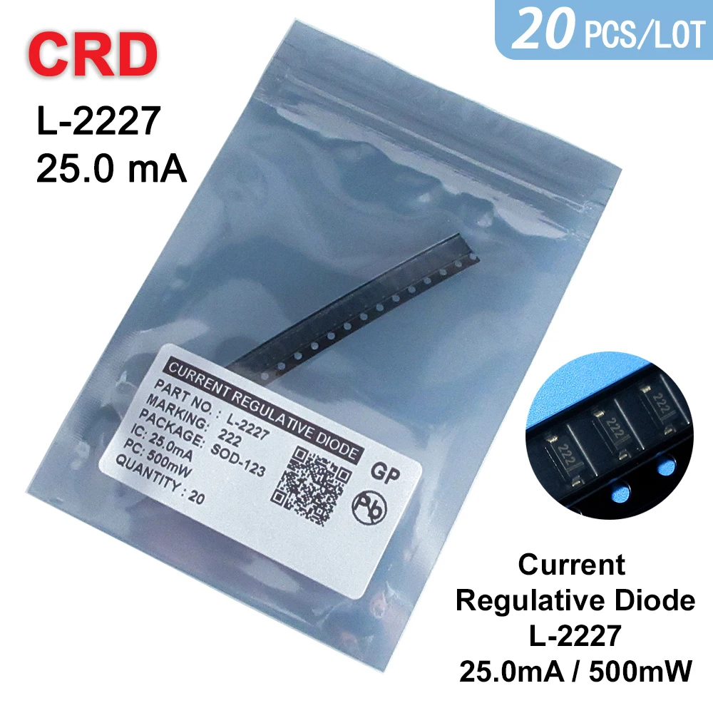 20PCS/LOT L-2227 25MA SMD  SOD-123 CRD / CURRENT REGULATIVE DIODE  NEW Applied to LED lamps and lanterns