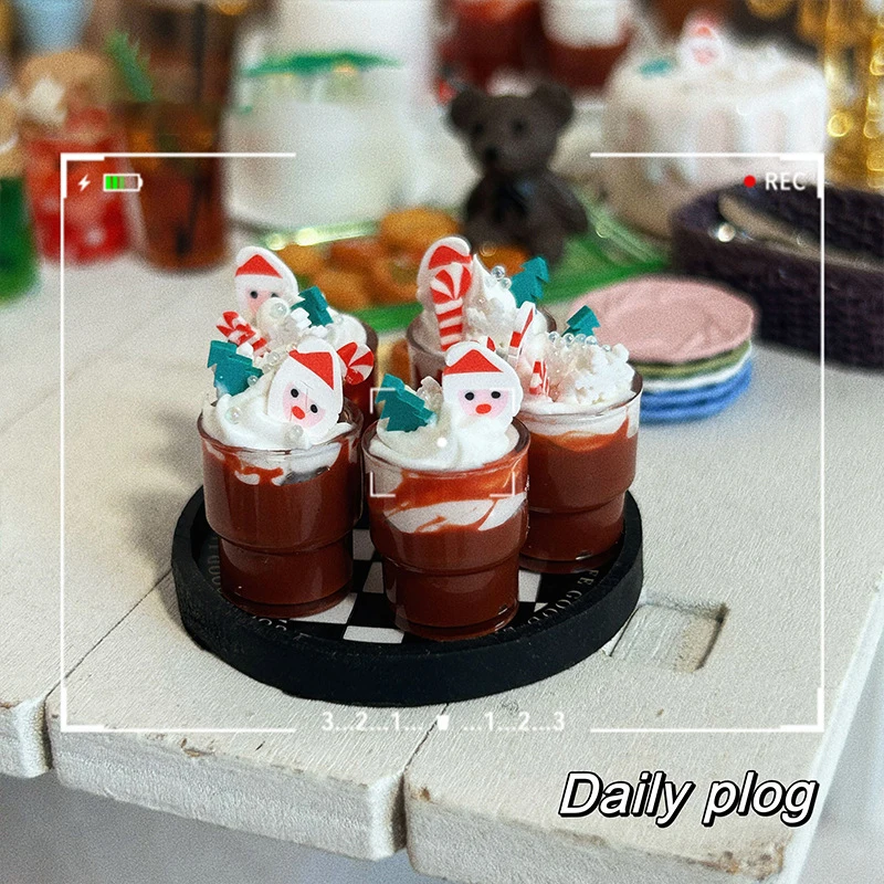 1/12 Dollhouse Chocolate Drink Dollhouse Christmas Decoration Dolls House Accessories For Kid Pretend Play Toys