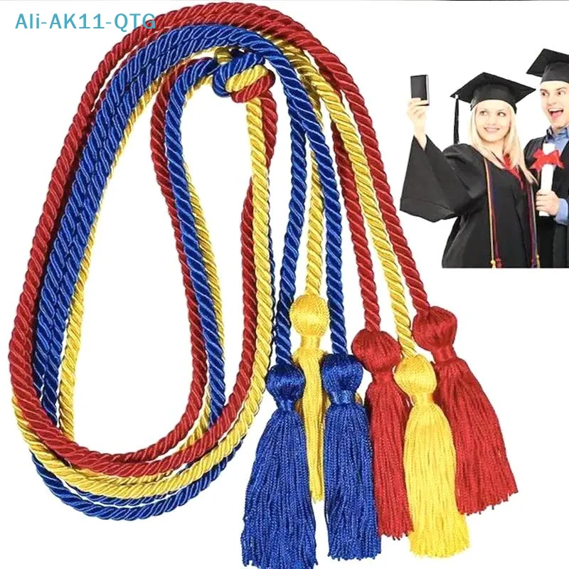 1Pc 170CM Tassels Long Rope Double Fringe Trim Tassels Graduation Honor Cords For DIY Craft Curtain Bachelor Gown Accessories