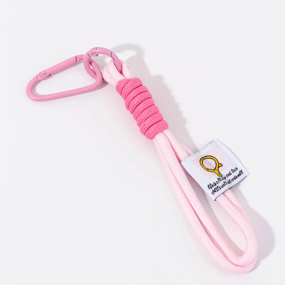 Nylon Woven Wrist Strap Hand Lanyard 14cm 10Colors Mobile Phone Cord Keychain With Mountaineering Buckle Detachable Rope