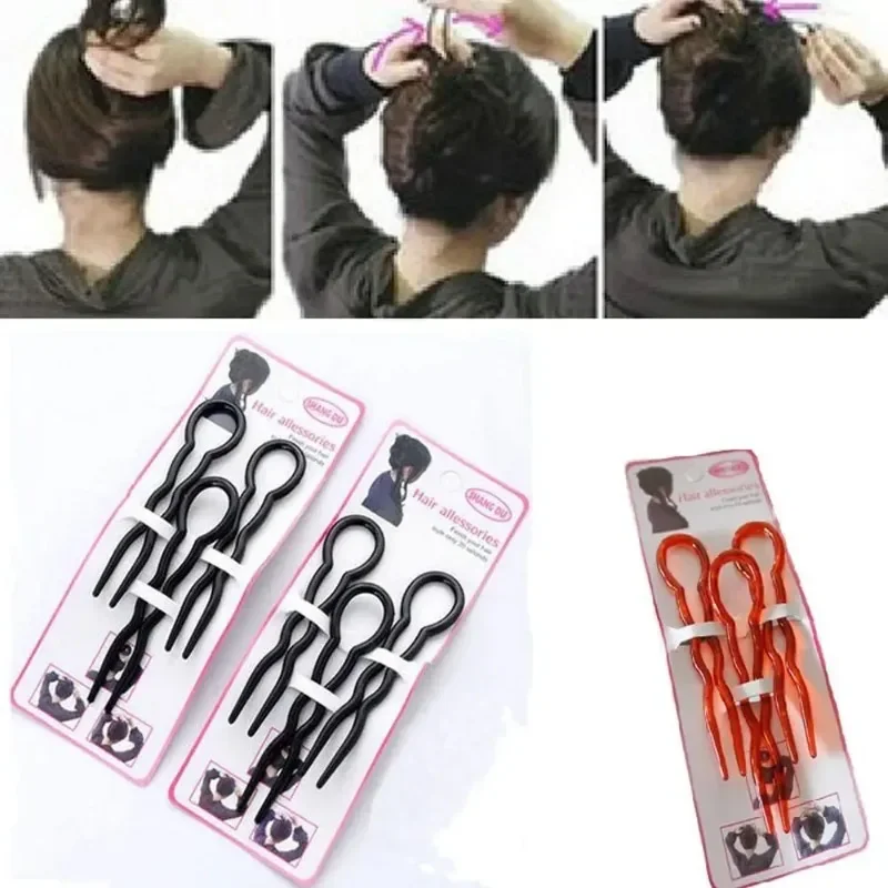 

Simple Black Plastic U-shape Fork Tool Easy to Use Invisible Hair Clips Quick Practical Braid Hairstyle Hairpin