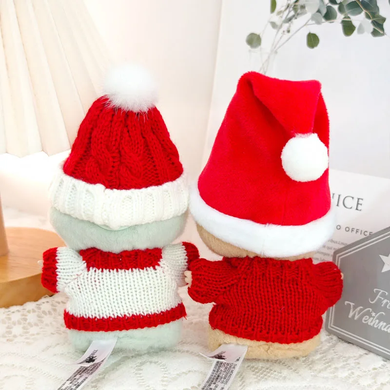 Labubu Baby Clothes Only Excluding Dolls V1 V2 Labubu Pendant Christmas Cloak Winter Knitwear Christmas Hat New Year Dress Toys