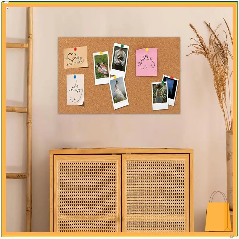 L53A-لوحة إعلانات لوحة الفلين، لوحة دبوس مستطيلة صغيرة للجدار، لوحة الفلين ذاتية اللصق للمكتب والمدرسة والمنزل