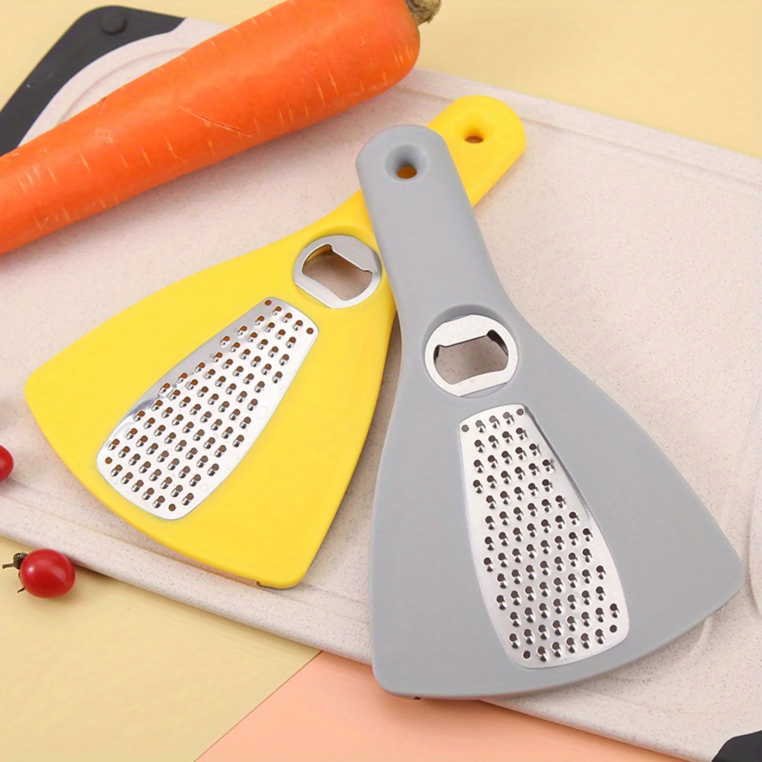 

Stainless Steel Can Opener with Carrot Shredder & Bottle Opener - Multi-Functional Household & Outdoor Use