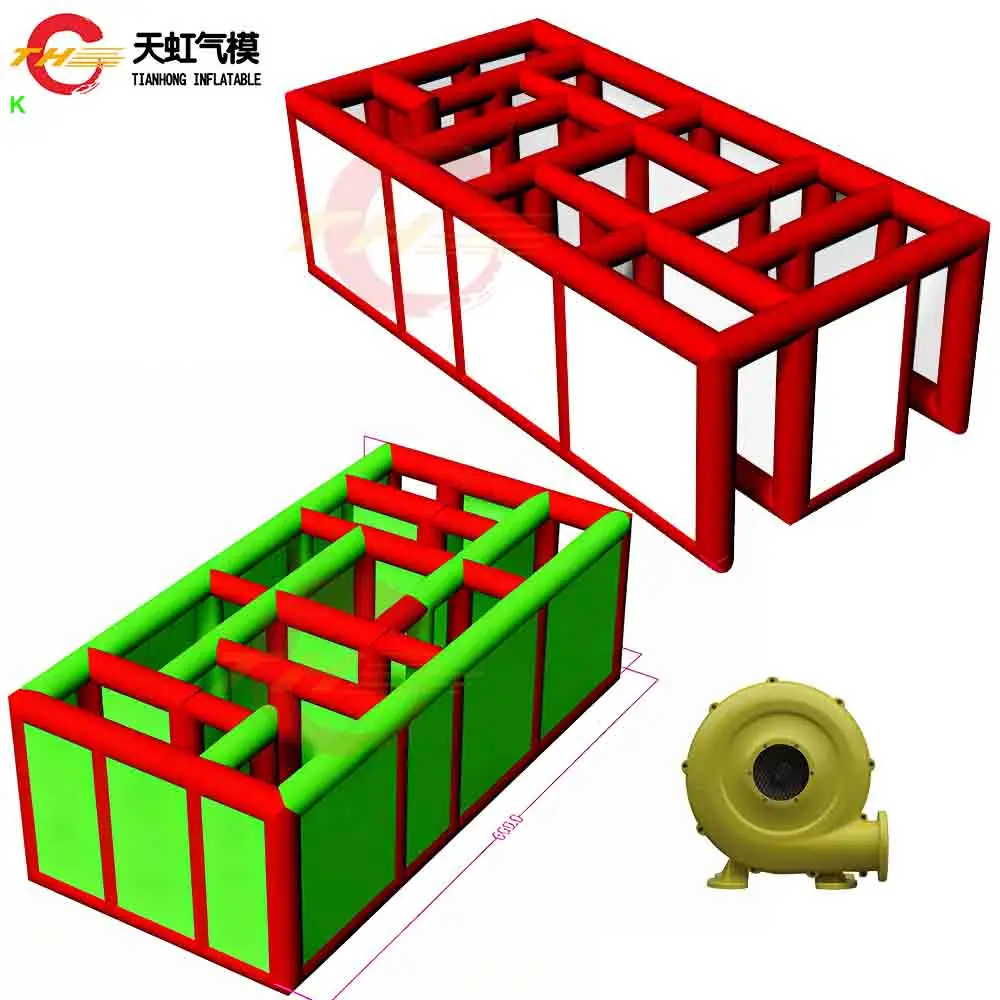 Free Door Shipping 6x3m Christmas Maze House Outdoor Inflatable Haunted House Arena Sport Game for Holiday Party