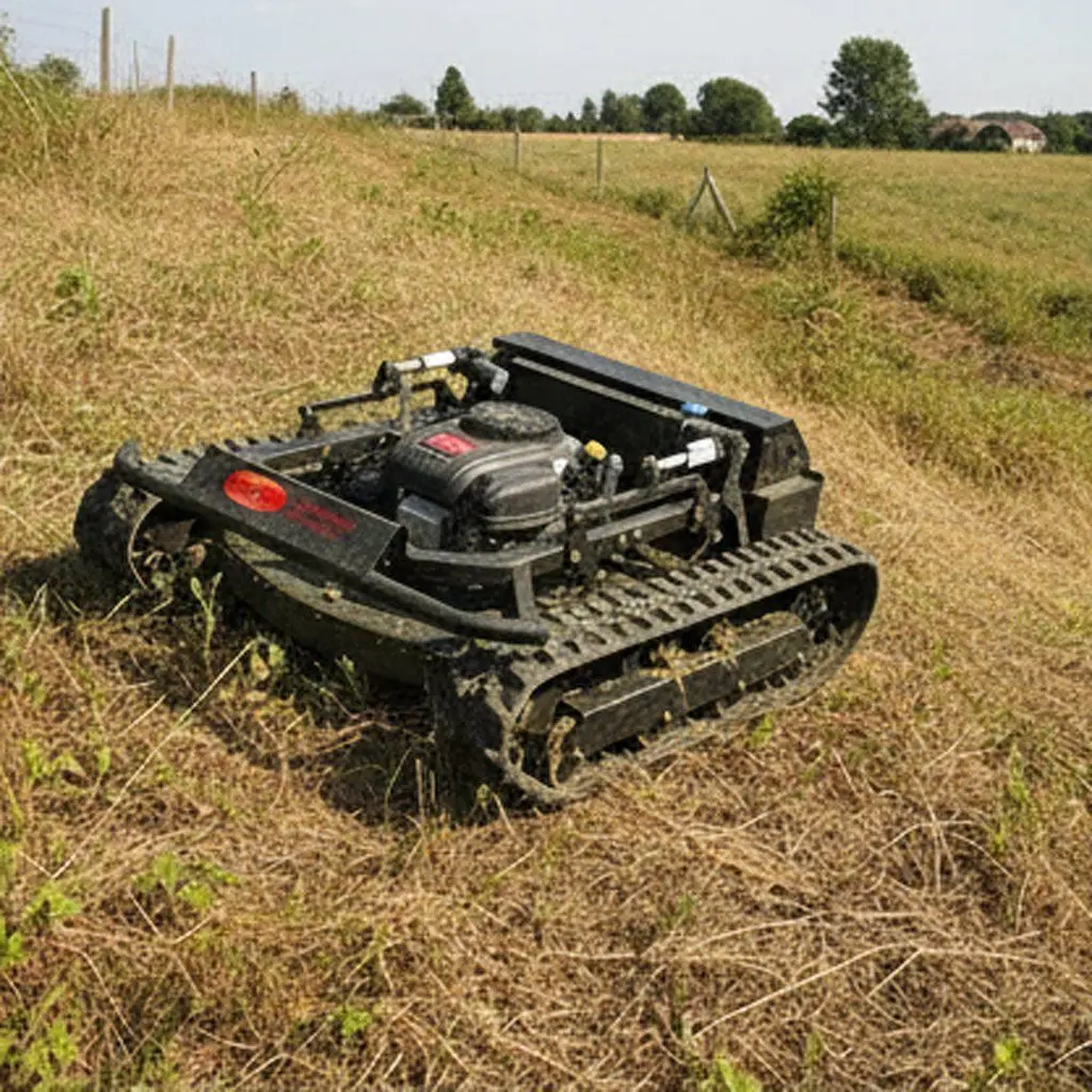 Robot Lawn Mower With  550mm Mowing Width Adjustable Height 10-180mm Electric Crawler Self-Propelled Walking
